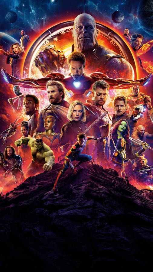 Cool Avengers Infinity War Ensemble Poster Wallpaper