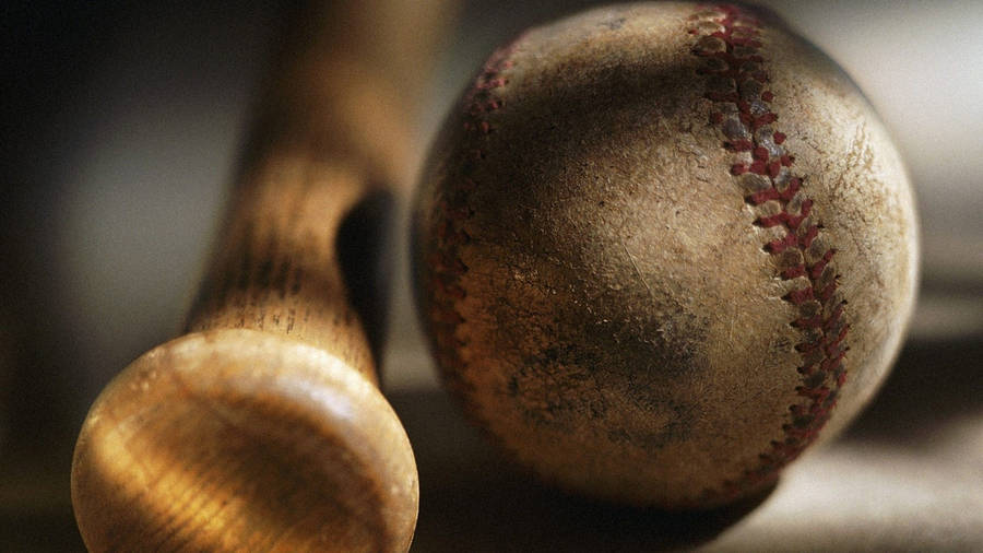 Cool Baseball Ball And Bat Wallpaper