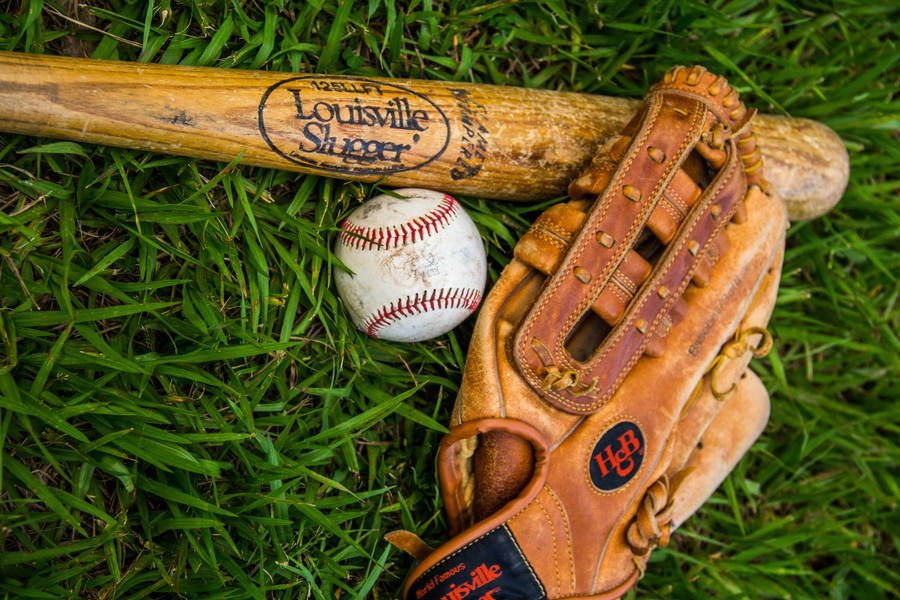 Cool Baseball Equipment Set Wallpaper