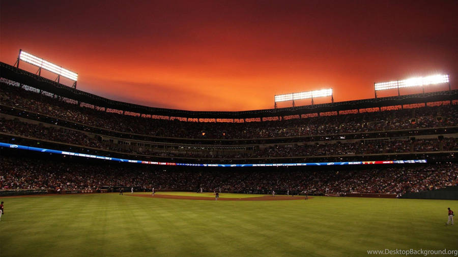 Cool Baseball Field At Dusk Wallpaper