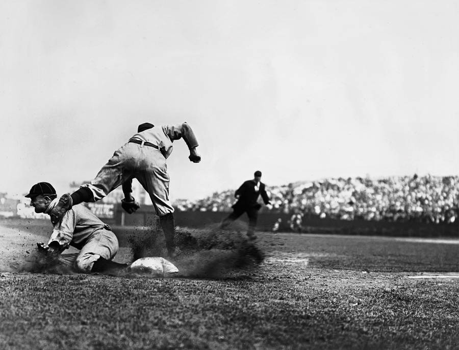 Cool Baseball Game In Grayscale Wallpaper