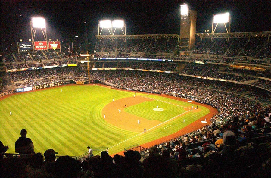 Cool Baseball Stadium Night Shot Wallpaper