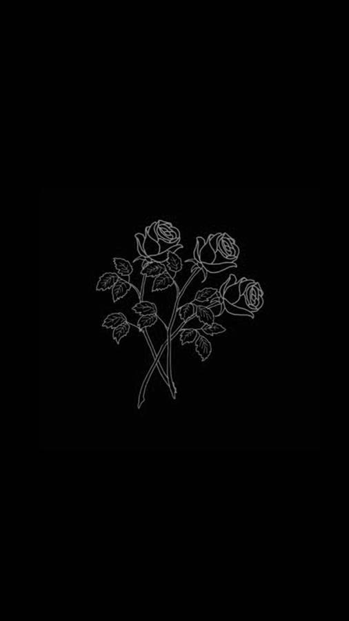 Cool Black Aesthetic Roses Wallpaper