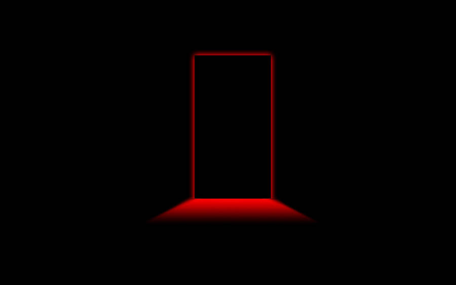 Cool Black Door With Red Light Wallpaper