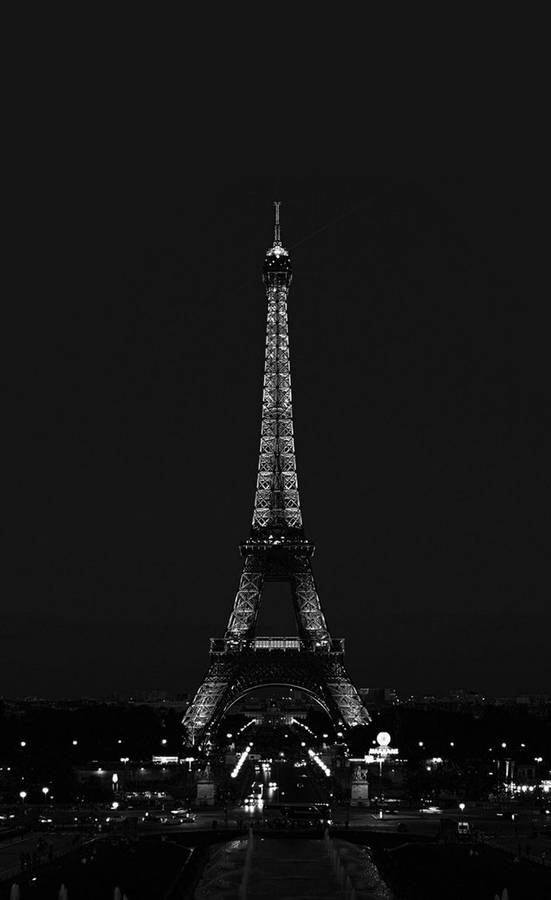 Cool Black Eiffel Tower At Night Wallpaper