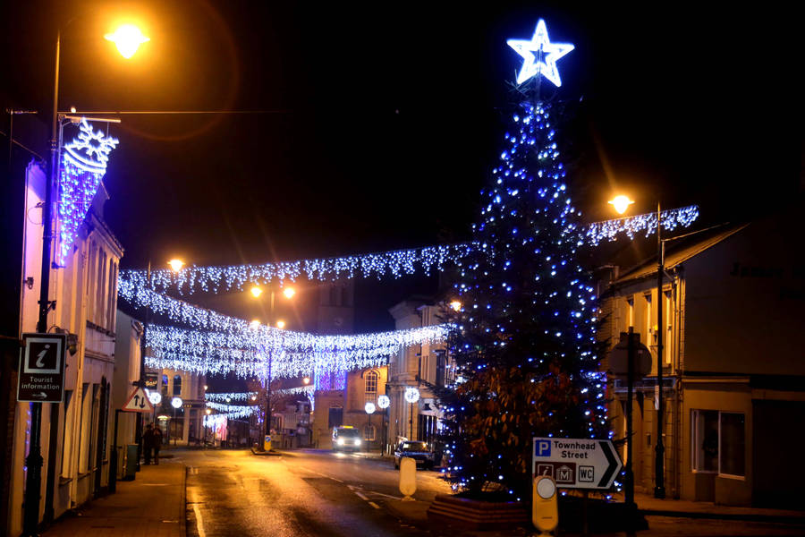 Cool Blue Outdoor Christmas Desktop Wallpaper