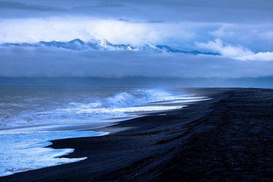 Cool Blue Sea Shore Wallpaper