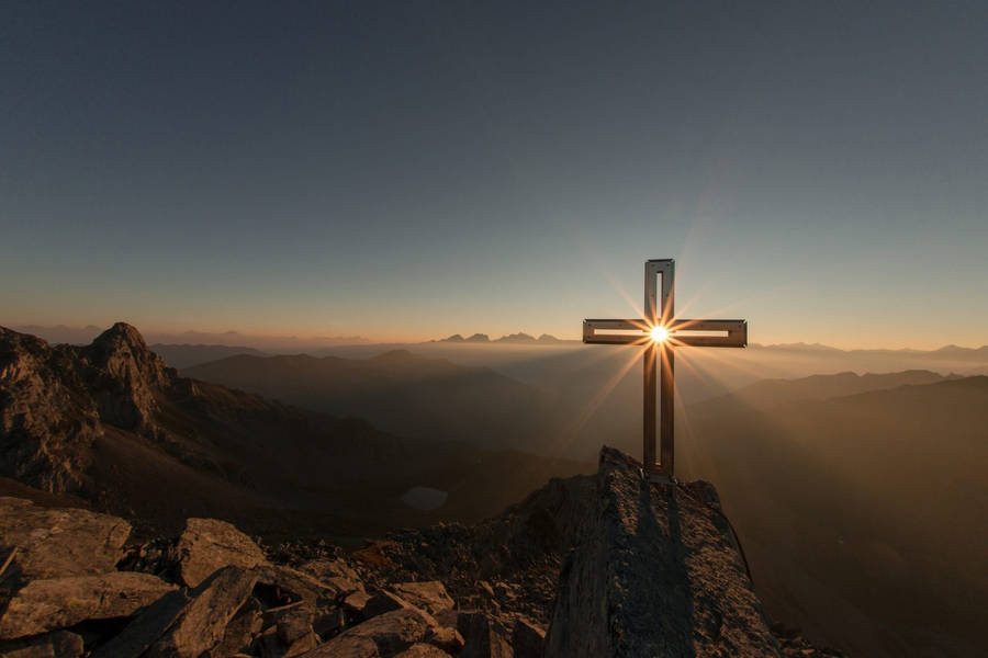 Cool Christian Cross On Mountain Wallpaper