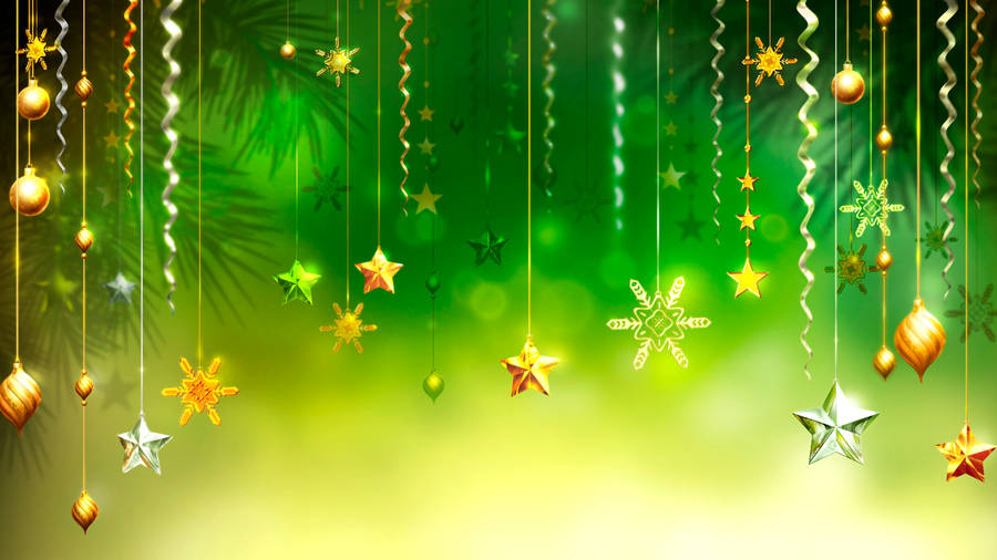 Cool Christmas Green Motif Desktop Wallpaper