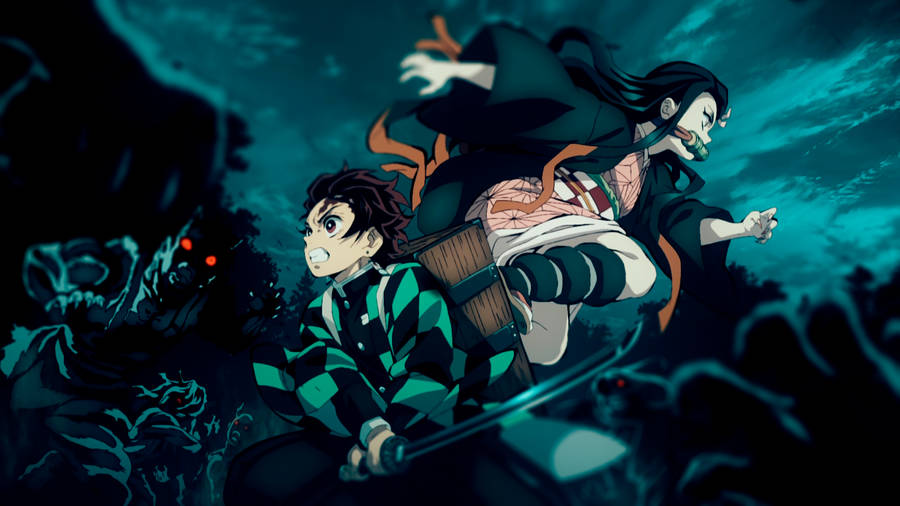 Cool Demon Slayer Kamado Siblings Wallpaper