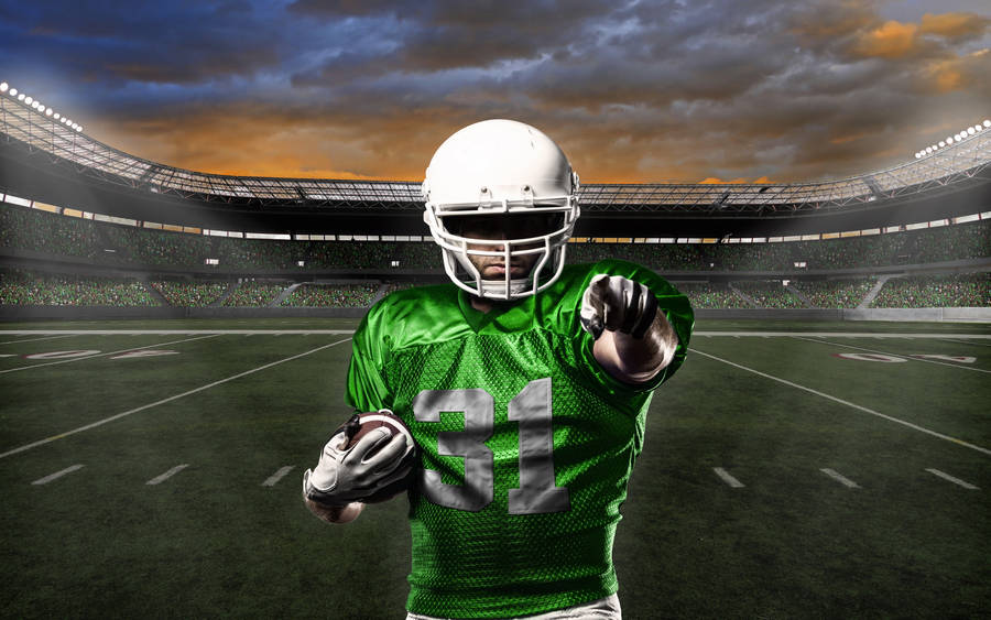 Cool Football Man In Green Wallpaper