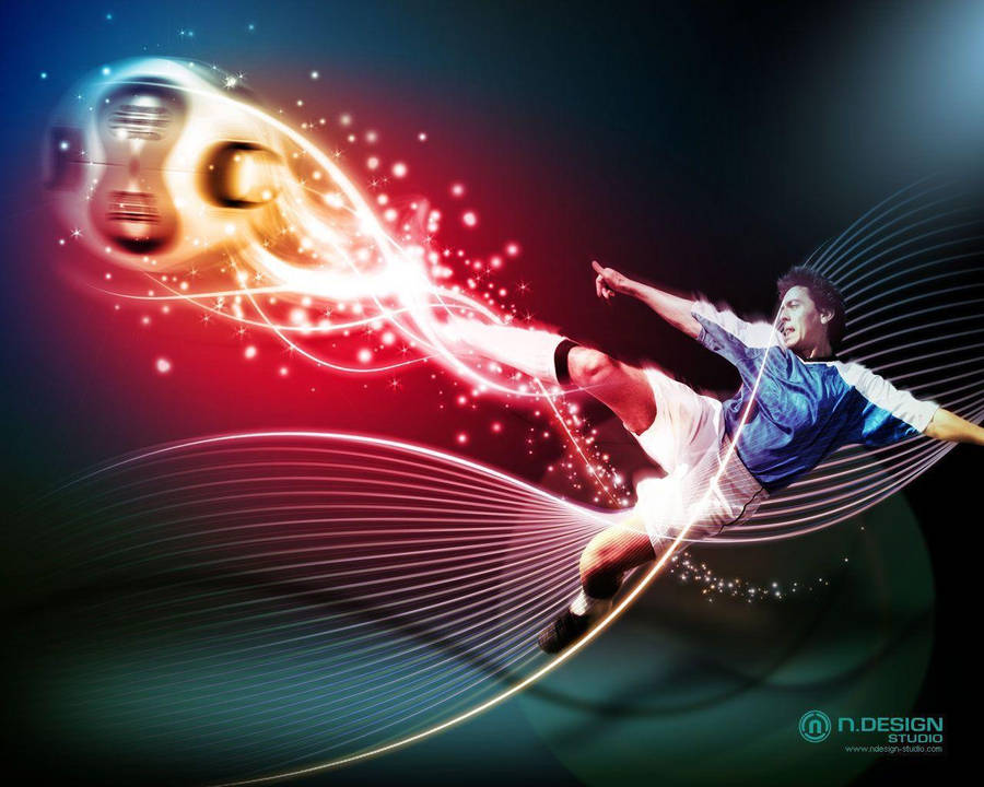 Cool Football Player High Kick Poster Wallpaper