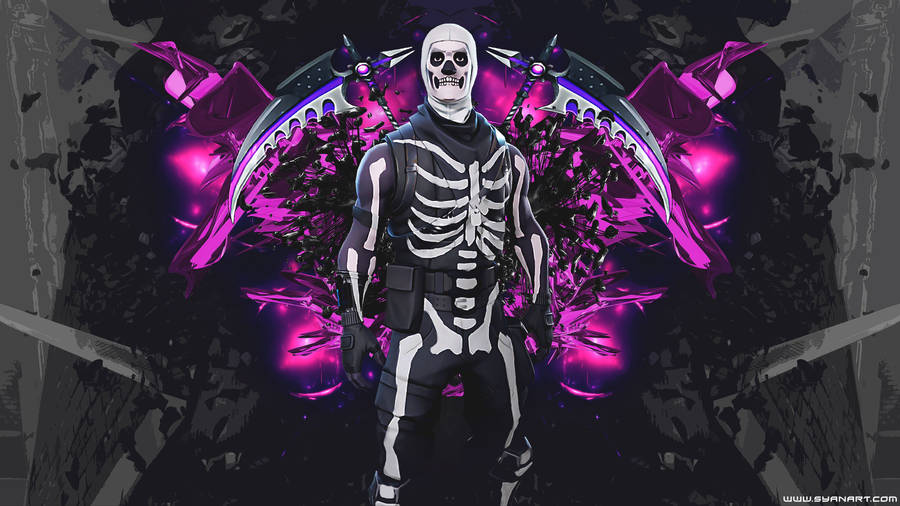 Cool Fortnite Skull Trooper Background Wallpaper