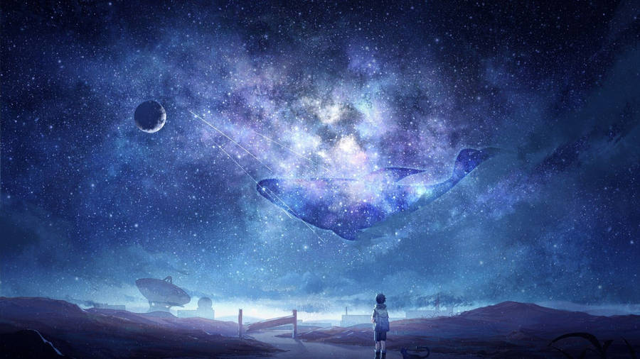 Cool Galaxy Celestial Whale Wallpaper