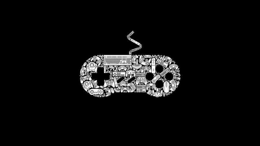 Cool Gaming Controllers Abstract Art Wallpaper