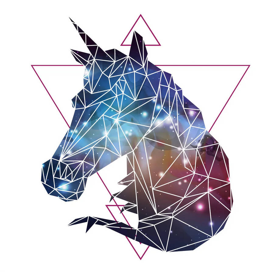 Cool Geometric Art Galaxy Unicorn Wallpaper