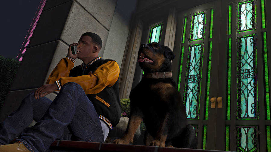 Cool Gta Man And Dog Wallpaper