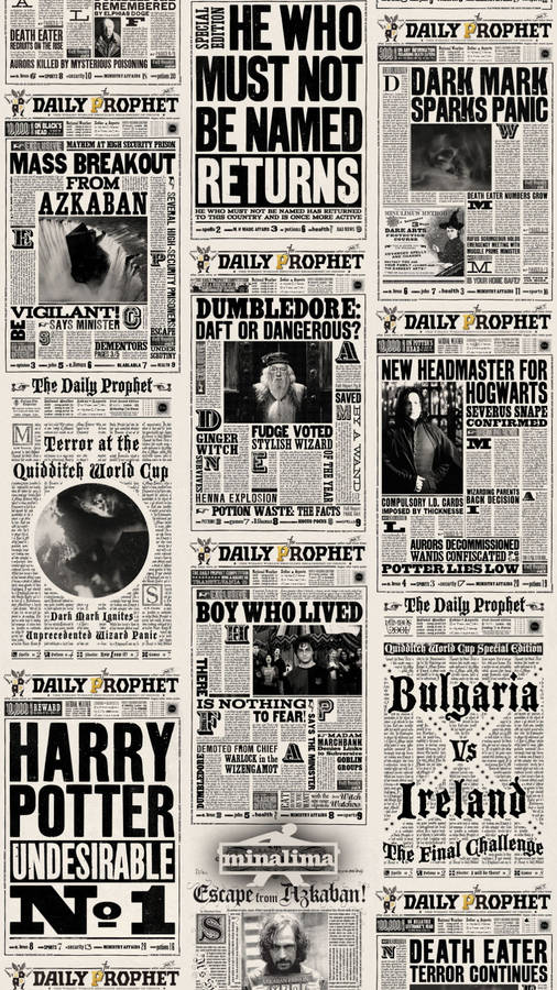 Cool Harry Potter Daily Prophet Collage Wallpaper