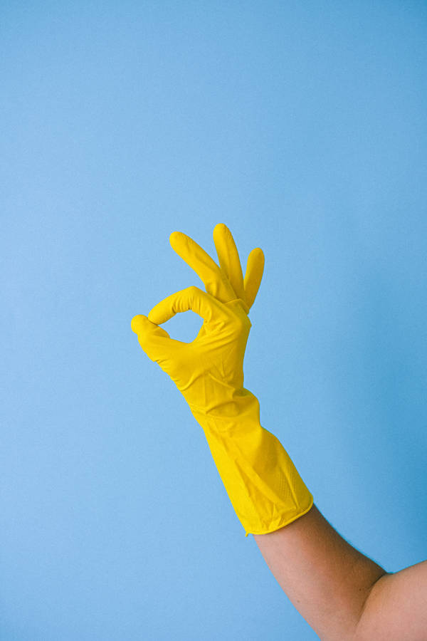 Cool Iphone Yellow Cleaning Gloves Wallpaper