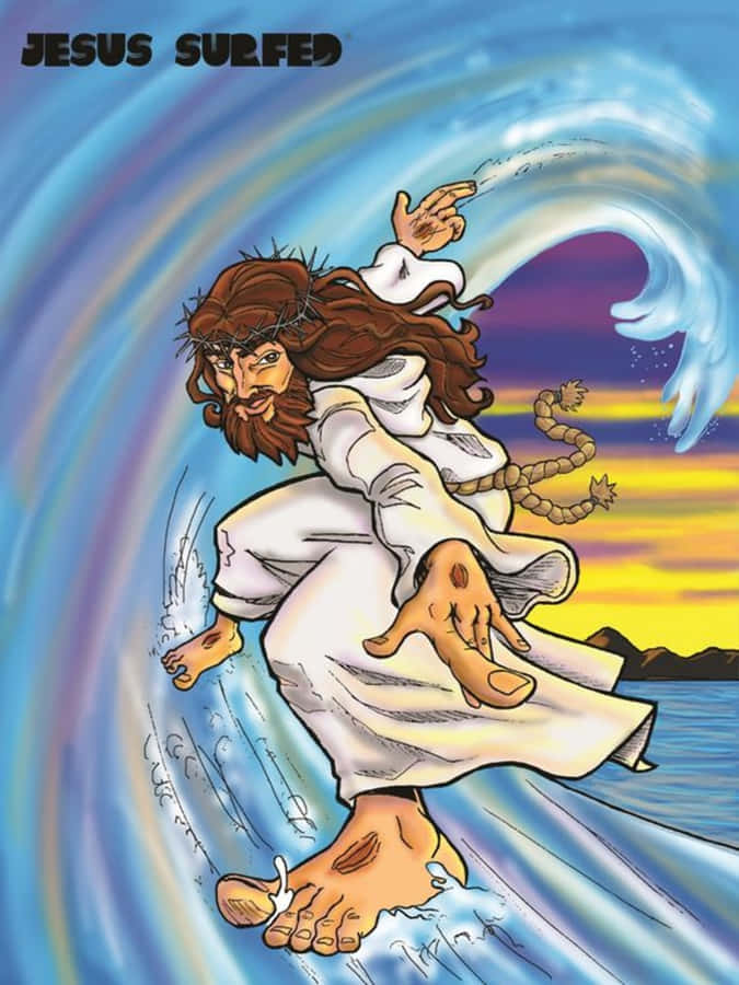 Cool Jesus Uses His Superpowers For Good Wallpaper