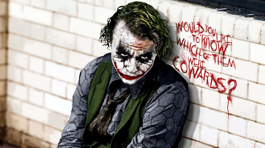 Cool Joker White Brick Wall Wallpaper