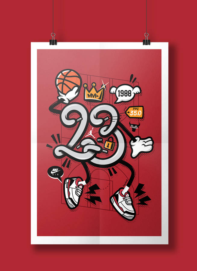 Cool Jordan 23 Street Art Style Wallpaper