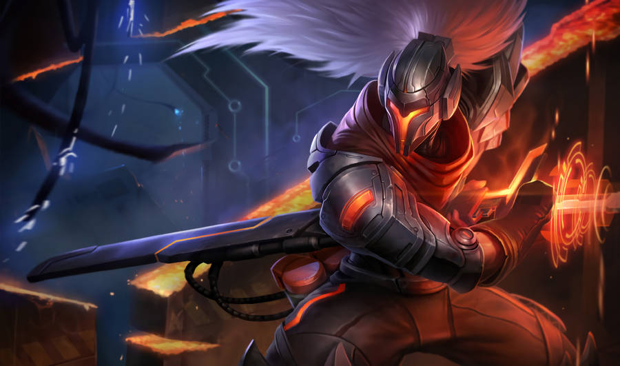 Cool League Of Legends Digital Yasuo Wallpaper