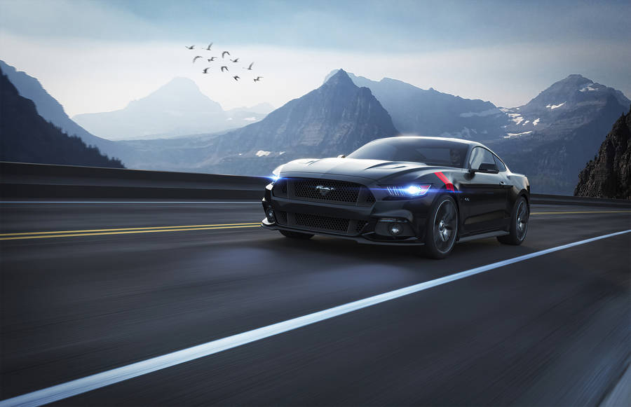 Cool Mustang On Highway Wallpaper