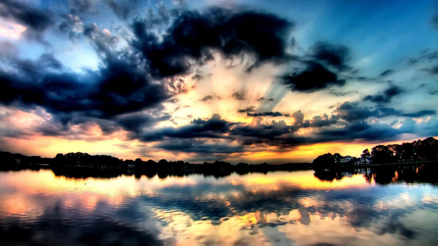 Cool Nature Dark Clouds Sunset Wallpaper