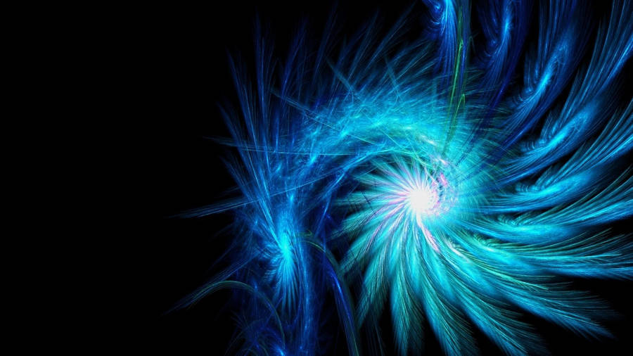 Cool Neon Blue Feathers Wallpaper