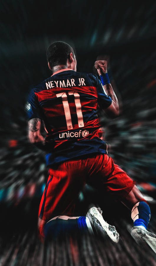 Cool Neymar Jr Mid-action Jump Wallpaper