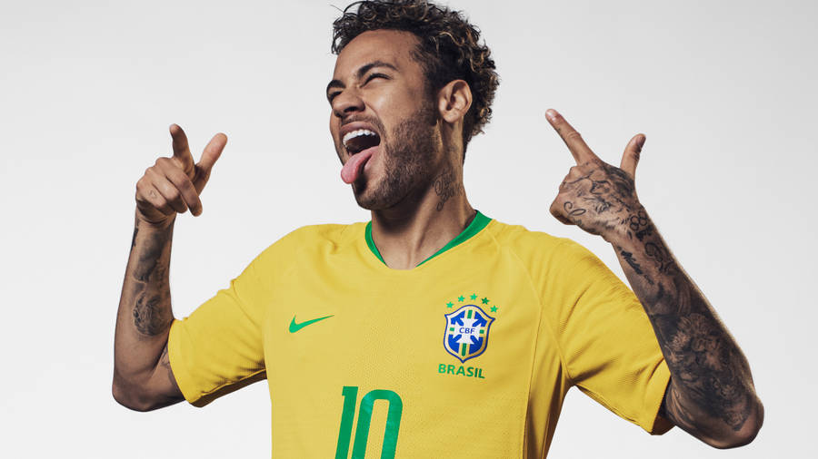 Cool Neymar Jr Silly Face Wallpaper