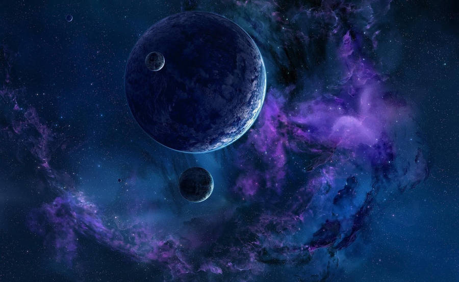 Cool Planets In The Galaxy Tablet Wallpaper