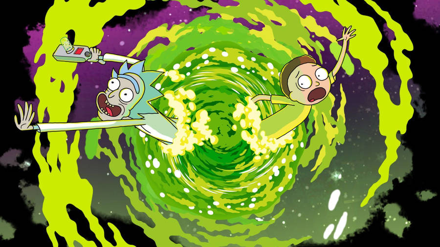 Cool Rick And Morty In Portal Wallpaper