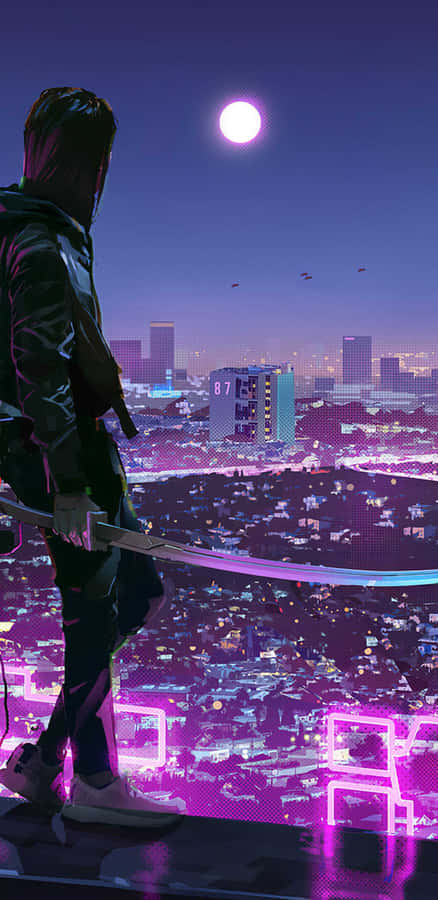 Cool Sad Boy With A Sword Wallpaper