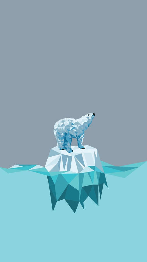 Cool Simple Polar Bear On Ice Wallpaper