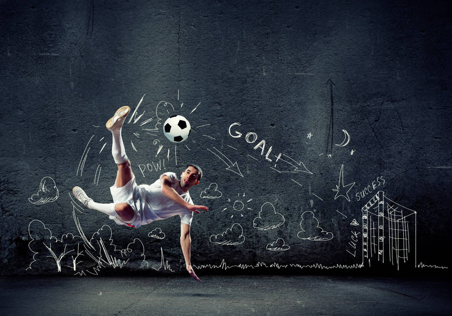 Cool Soccer Desktop Wall Drawings Wallpaper