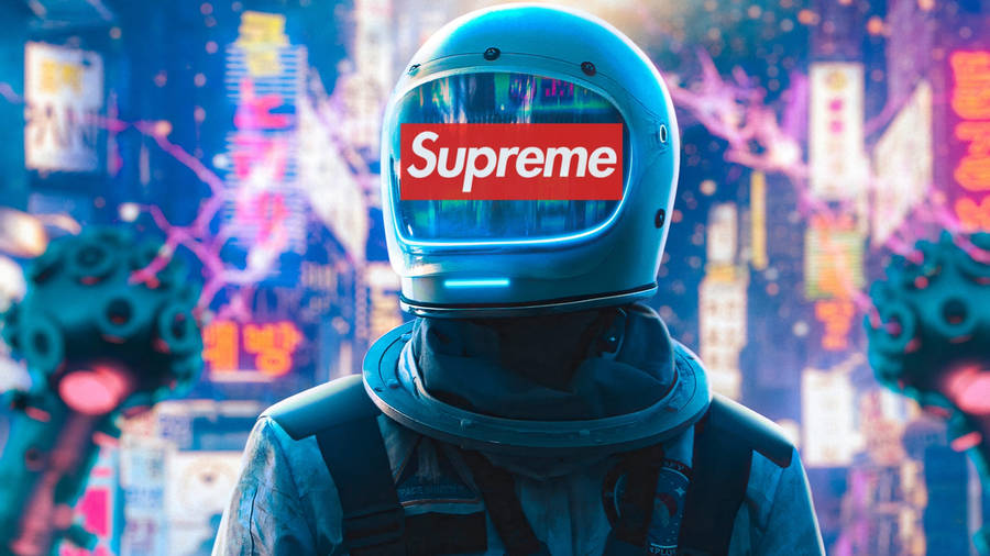 Cool Supreme Blue Helmet Wallpaper