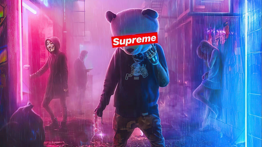 Cool Supreme Panda Head Wallpaper