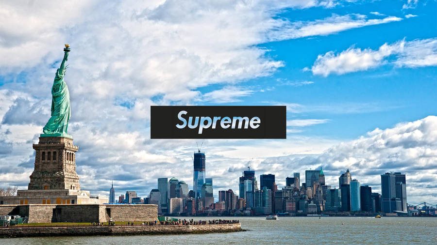 Cool Supreme Statue Of Liberty Wallpaper