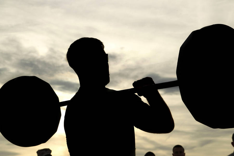 Cool Weight Lifting Silhouette Wallpaper