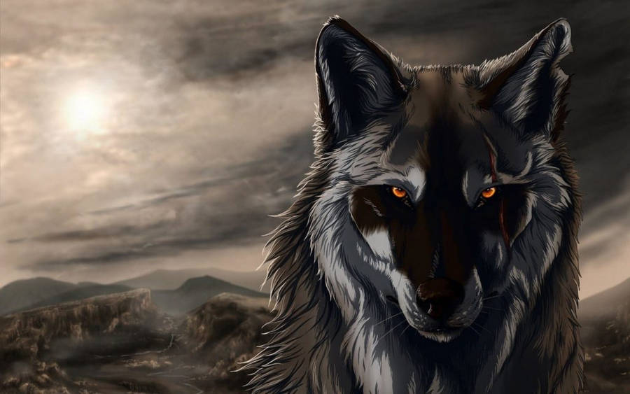 Cool Wolf Digital Art Wallpaper