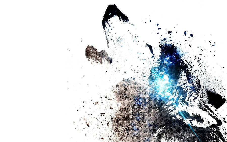 Cool Wolf Dispersion Art Wallpaper