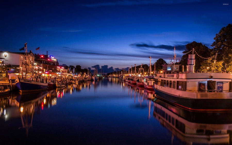 Copenhagen Blue River At Dusk Wallpaper