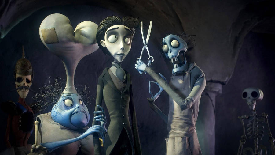 Corpse Bride Skeleton With Big Scissors Wallpaper