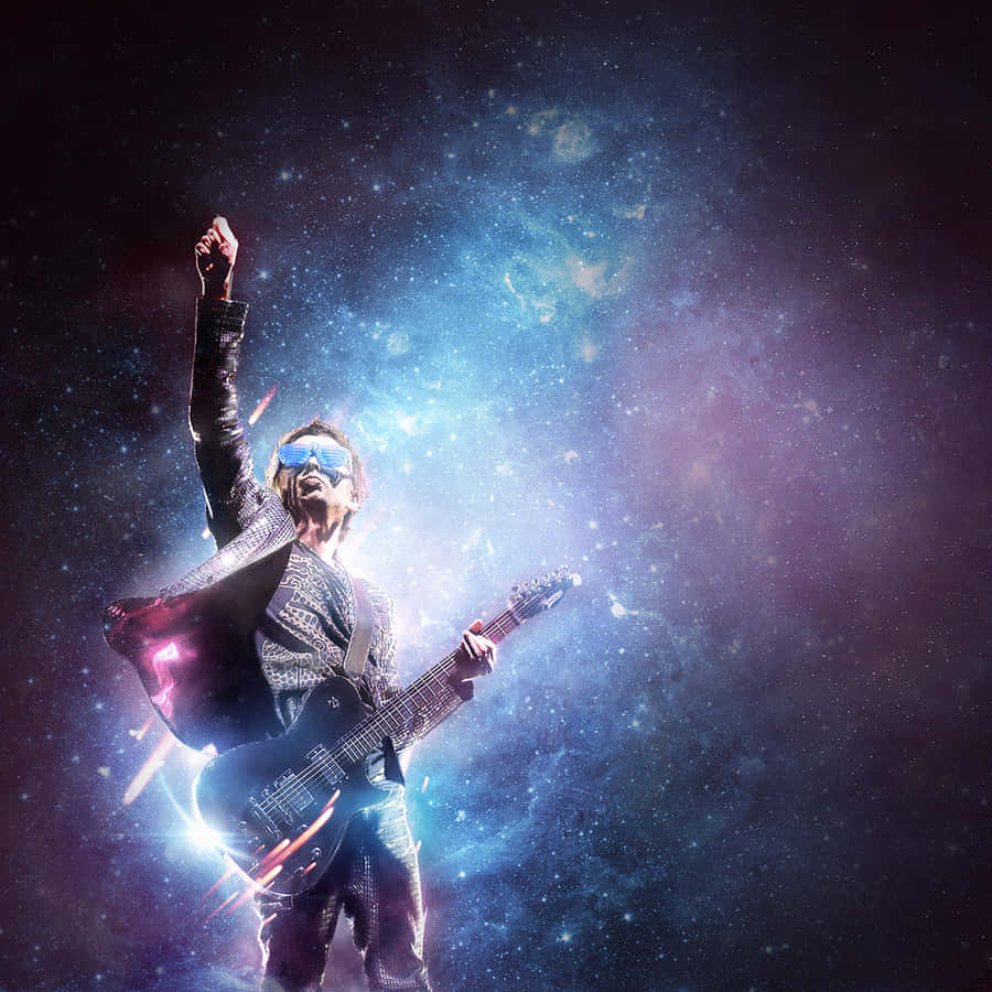 Cosmic Rockstar Guitarist Wallpaper