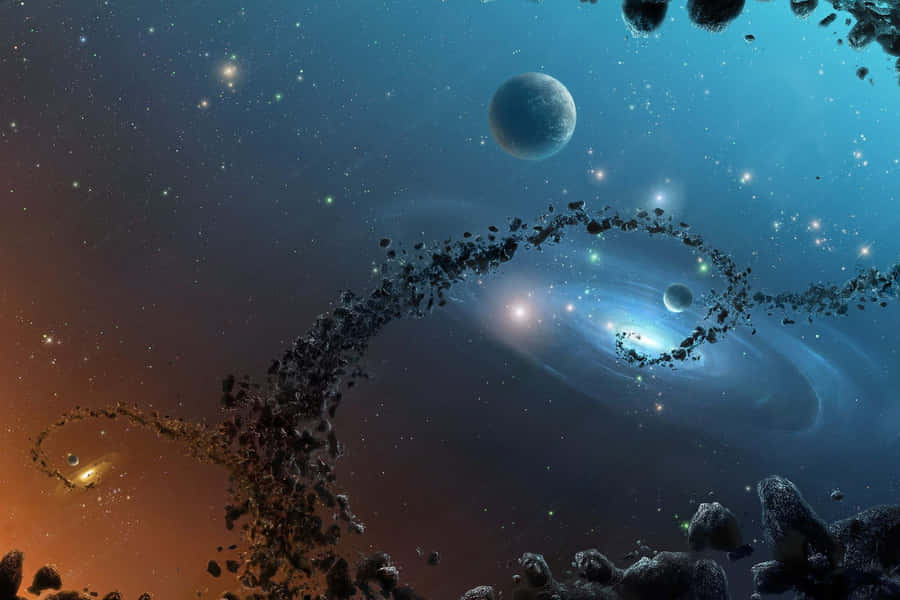 Cosmic_ Spiral_ Asteroid_ Belt Wallpaper