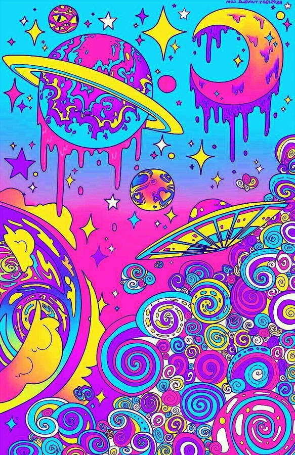 Cosmic Trippy Aesthetic Wallpaper