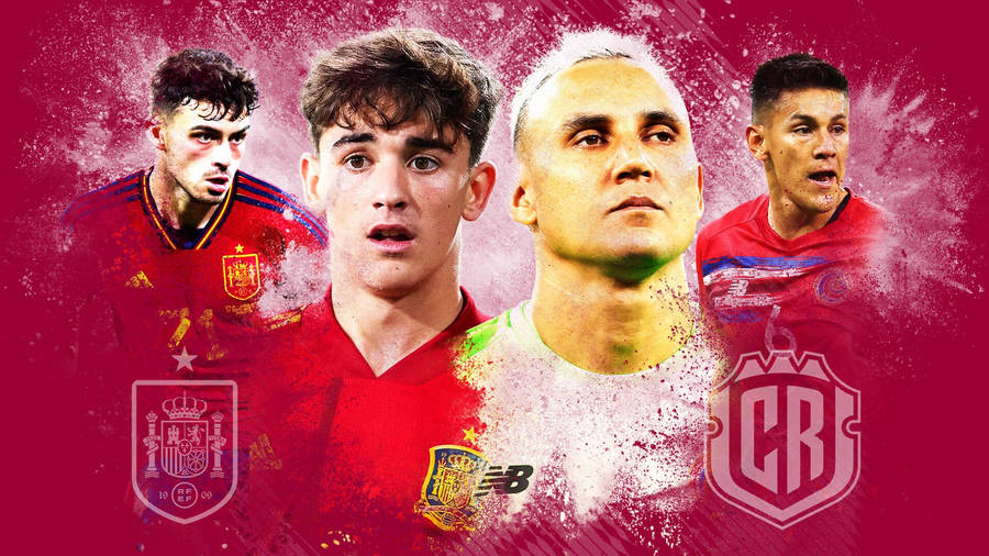 Costa Rica National Football Team Vs Spain: Battle On The Field Wallpaper