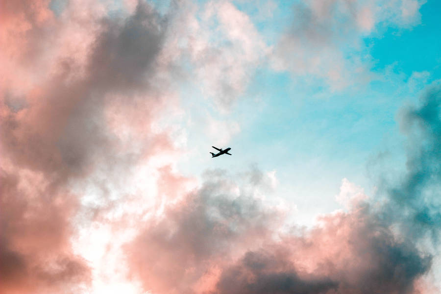 Cotton Candy Sky Hd Plane Wallpaper